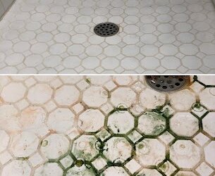 How to remove mildew or mold from bathroom grout?